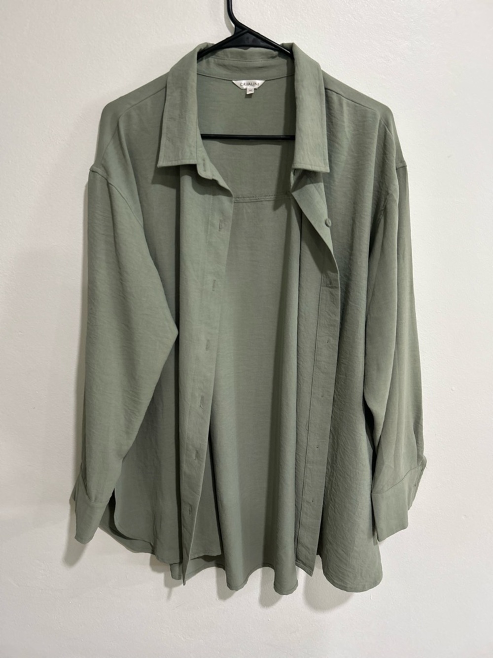 Cavalini Sage Green Collared Button-Front Shirt